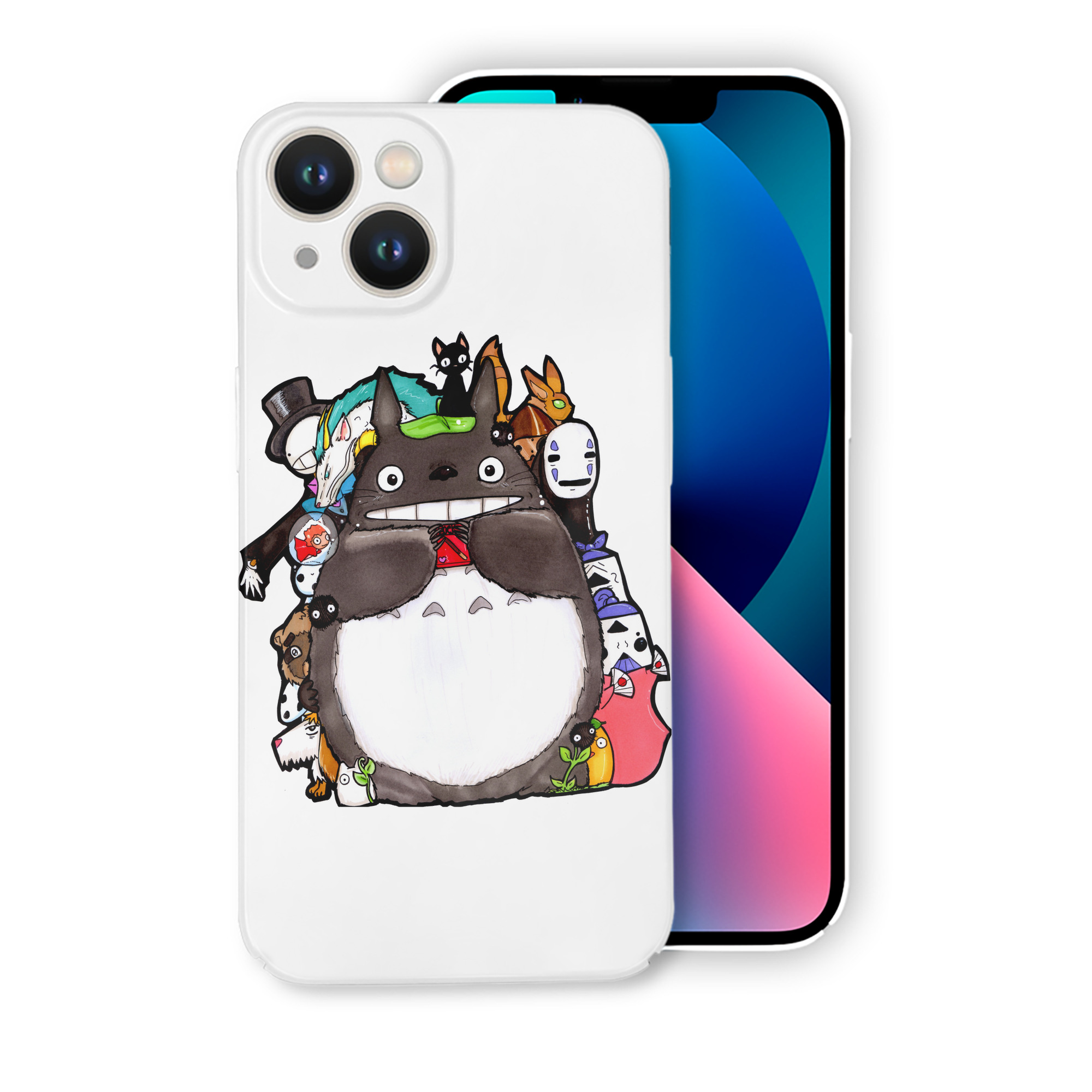 （画像用） となりのトトロ 草壁メイ 草壁サツキ My Neighbor Totoro Satsuki Kusakabe Mei Kusakabe 【iPhone 14シリーズ対応】ハードケース